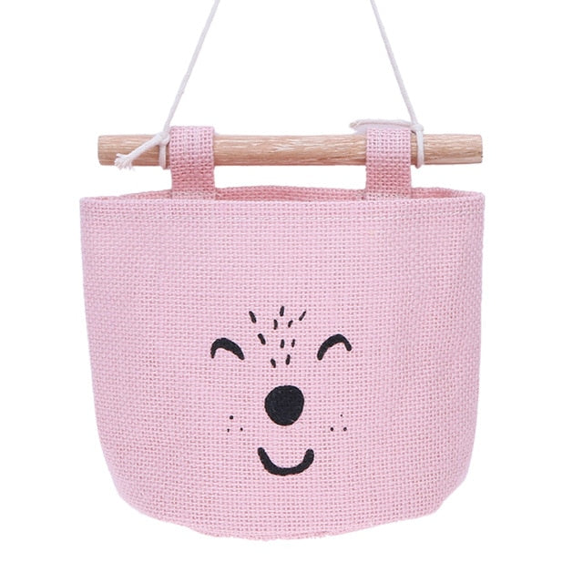 Cotton Linen Storage Home Wardrobe Hang Bag Door Wall Pouch Cosmetic Toys Organize Pocket stationery Contain for Room