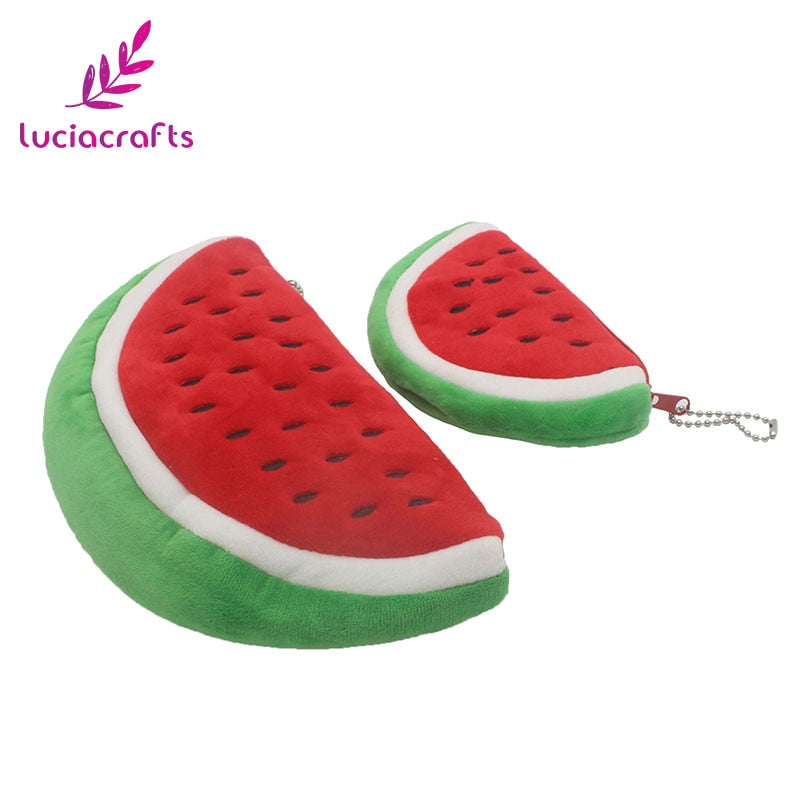 1piece/lot Plush Fabric Watermelon School Kids Pen Pencil Bag Pendant Cosmetics Purse Bags & Wallet Holder Pouch Case 048016017