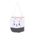 Cute Cat Pattern Cotton Linen Hanging Storage Bag 3 Pockets Wall Mounted Wardrobe Hang Bag Wall Pouch Cosmetic Toys Organizer